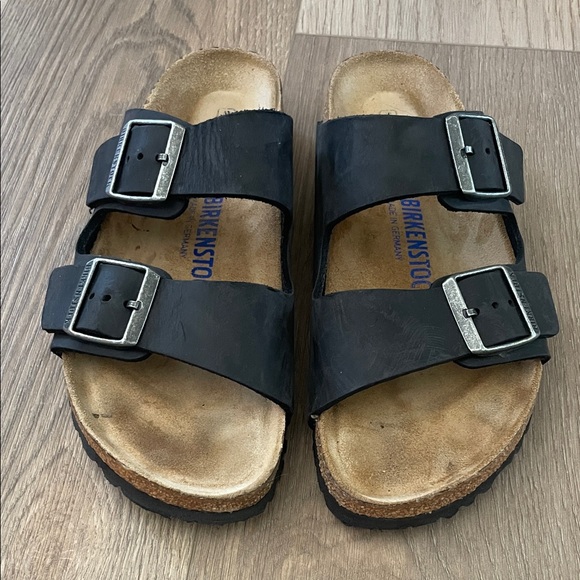Birkenstock Shoes - Birkenstock Black Double Strap Sandals